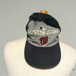 47 Brand Washington Nationals Gray Navy Baseball Cap 2017 MLB Postseason Hat DC